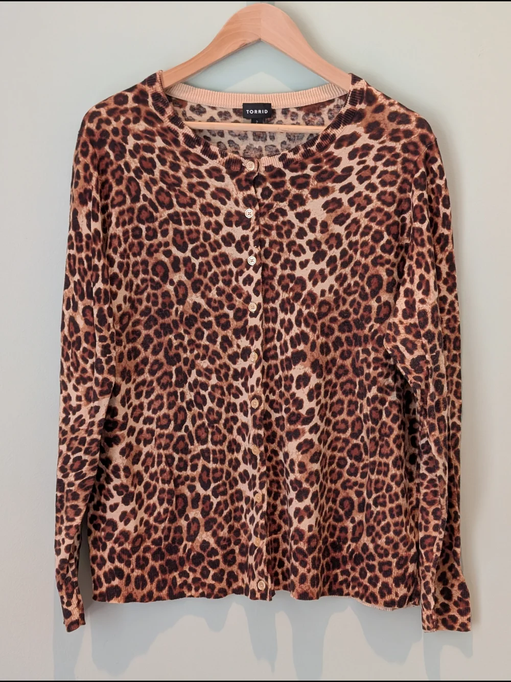Torrid Leopard Print Button-Front Cardigan in Brown/Black